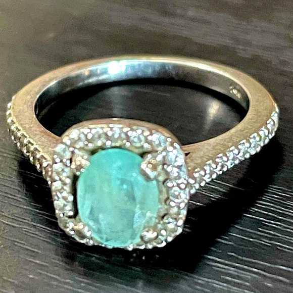 Holiday Sale ✨ All-Natural Certified Grandidierite 14K White Gold Ring Size 7 - Picture 6 of 15
